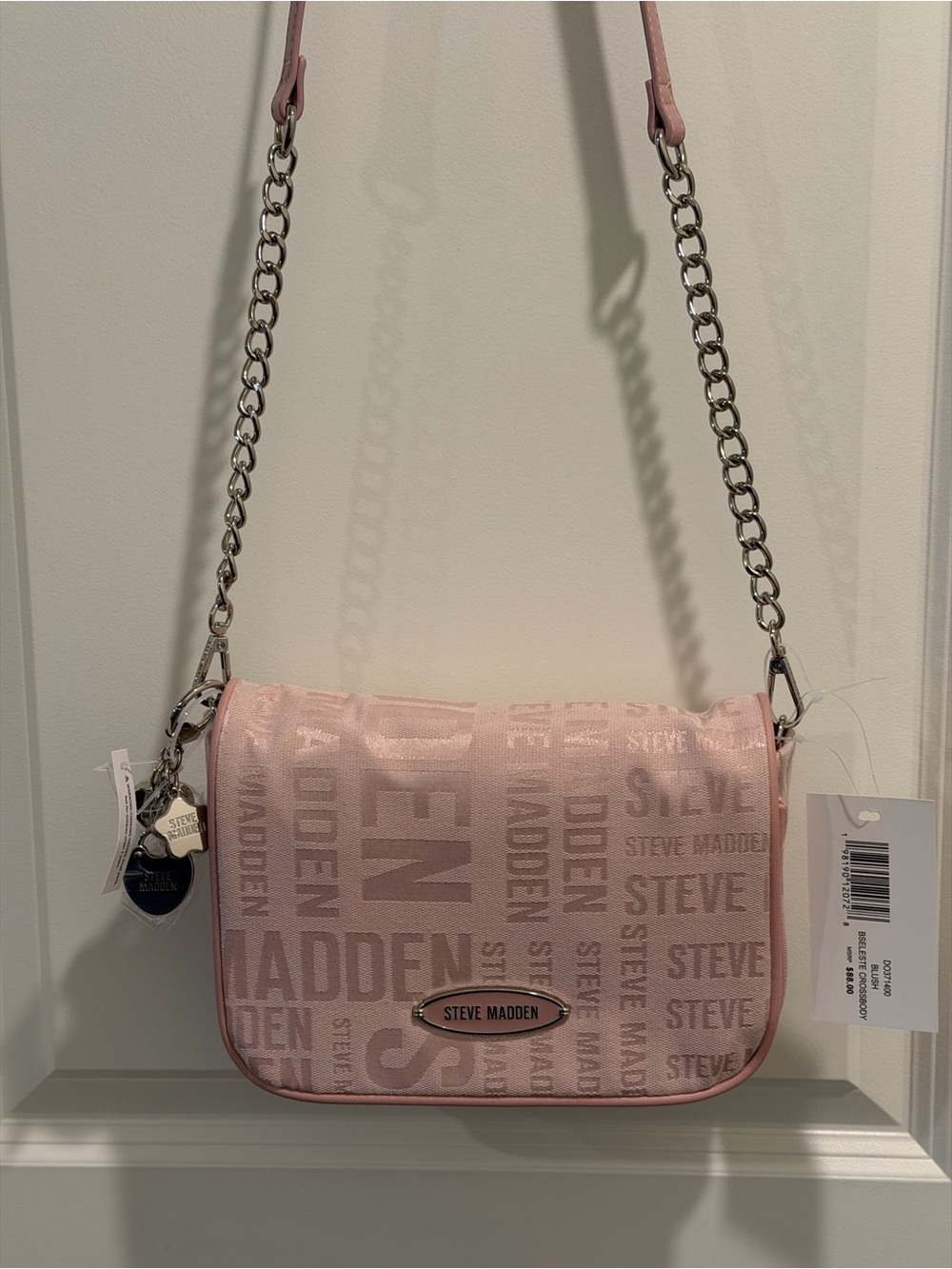 Steve Madden Dusty Pink Chain Strap Shoulder Bag - Picture 12 of 12